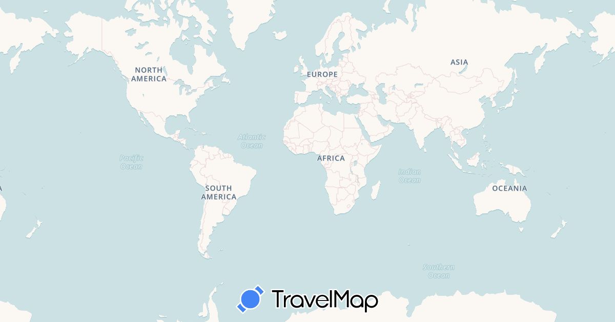 TravelMap itinerary: driving, plane, boat in Australia, Bermuda, Fiji, France, United Kingdom, Niue, Tonga, United States (Europe, North America, Oceania)